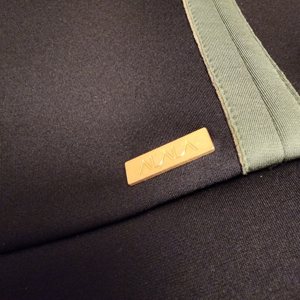 Alala Black Hooded Paneled Zip Vest with Olive Trim - Picture 11 of 16